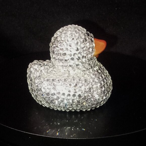Silver Rhinestone Duck | Handcrafted Bling Decor | Sparkly Gift or Desk Accent - Picture 4 of 6